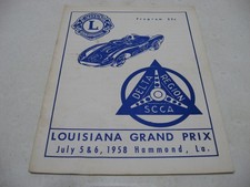 1958 Louisiana Grand Prix Hammond Sports Car Race Program 1958 Louisiana Grand Prix Hammond Sports Car Race Program