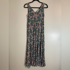 Loft Maxi Dress Womens XS Multi-Colored Floral Flowy Summer Bright