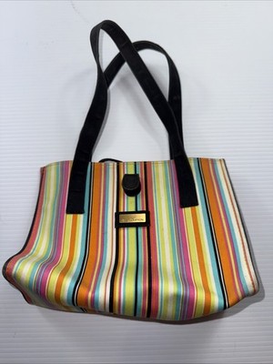 JIM THOMPSON STRUCTURED TOTE HAND - SHOULDER BAG STRIPE  HANDLES