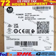 Sealed Allen-Bradley 22A-D4P0N104 SER A POWERFLEX 4 Catalog AC Drive US Free Tax
