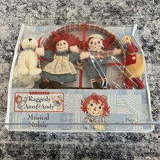 Unused Rare Raggedy Ann  Raggedy Andy Musical Mobile Nursery Decor Lullaby