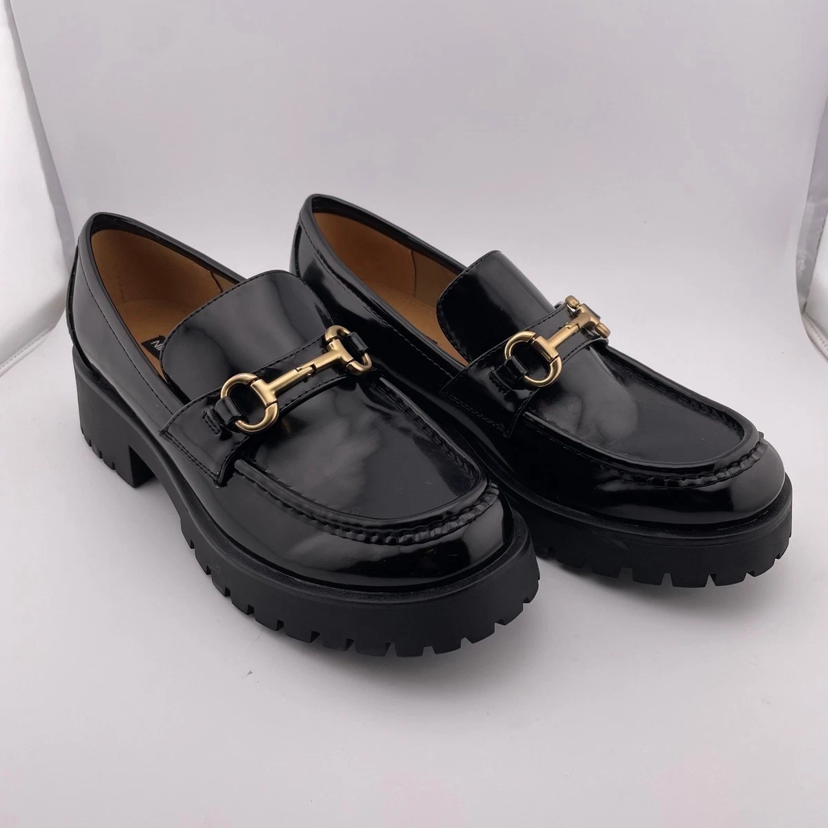 Nine West Chunky Black Loafers Shoes Rubber Sole women’s size 7 1/2 EUC Amazon.com | Nine West Women main image 3