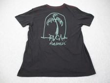 RVCA Hawaii Shirt Mens Medium Black Vintage Wash Palm Tree Graphic Tee Crewneck