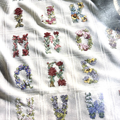 Antique Floral Alphabet Letters 2339 Cross Stitch Pattern Flowers