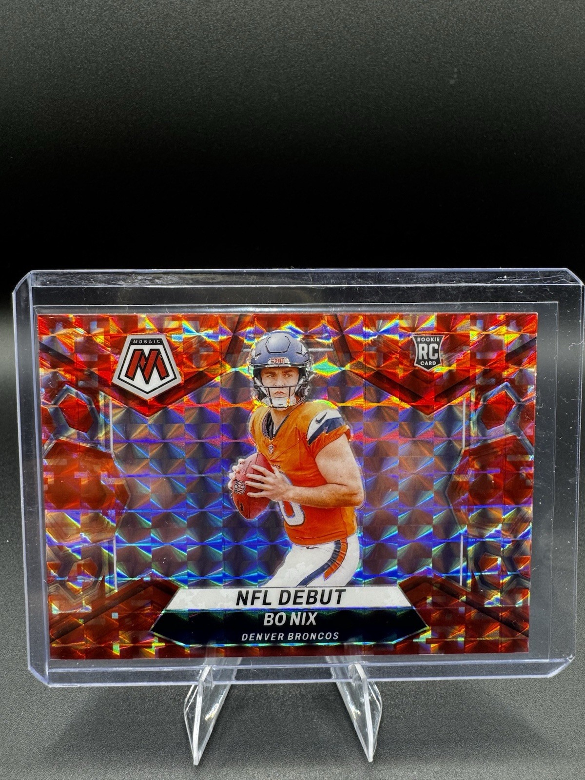2024 Panini Mosaic - NFL Debut Bo Nix #271 Red Mosaic Prizm (RC) Denver Broncos