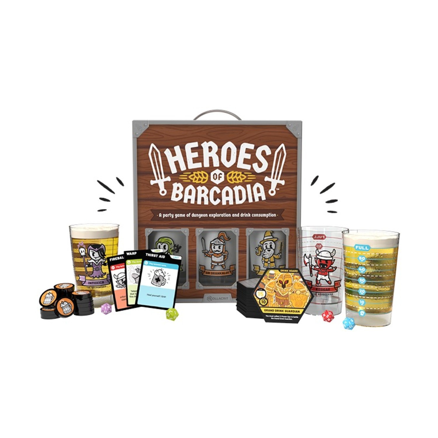 Rollacrit Party Games Heroes of Barcadia (Kickstarter Ed) Box VG+/NM