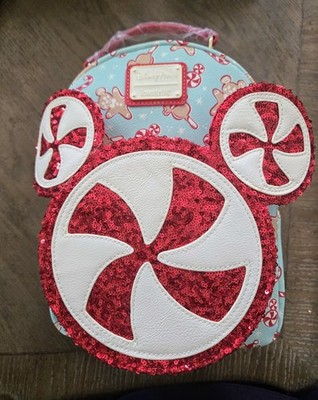 2022 Disney Parks Peppermint Gingerbread Candy Cane Loungefly Mini Backpack  NWT