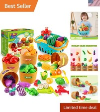 Delightful Educational Play Food Set: Toddler Fun with Color Sorting  Storage