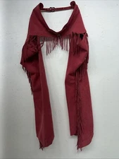 NOS Pink Show Chaps With Fringe Adjustable Waist 30” I-68