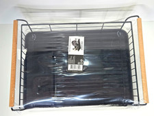 Image of Present Time Bamboo Accent Dish Drainer Drip Drying Rack - Black