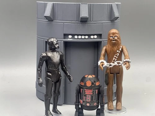 Vintage Custom Kenner Star Wars Figures Chewbacca, Death Star Droid 3.75”