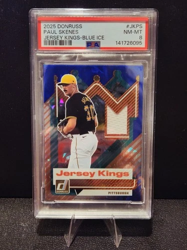 2025 Panini Donruss - Jersey Kings Paul Skenes #JK-PS Blue Ice (MEM) PSA 8