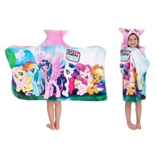 My Little Pony Bath/Pool/Beach Soft Cotton Terry Hooded Towel Wrap, 24 in x...