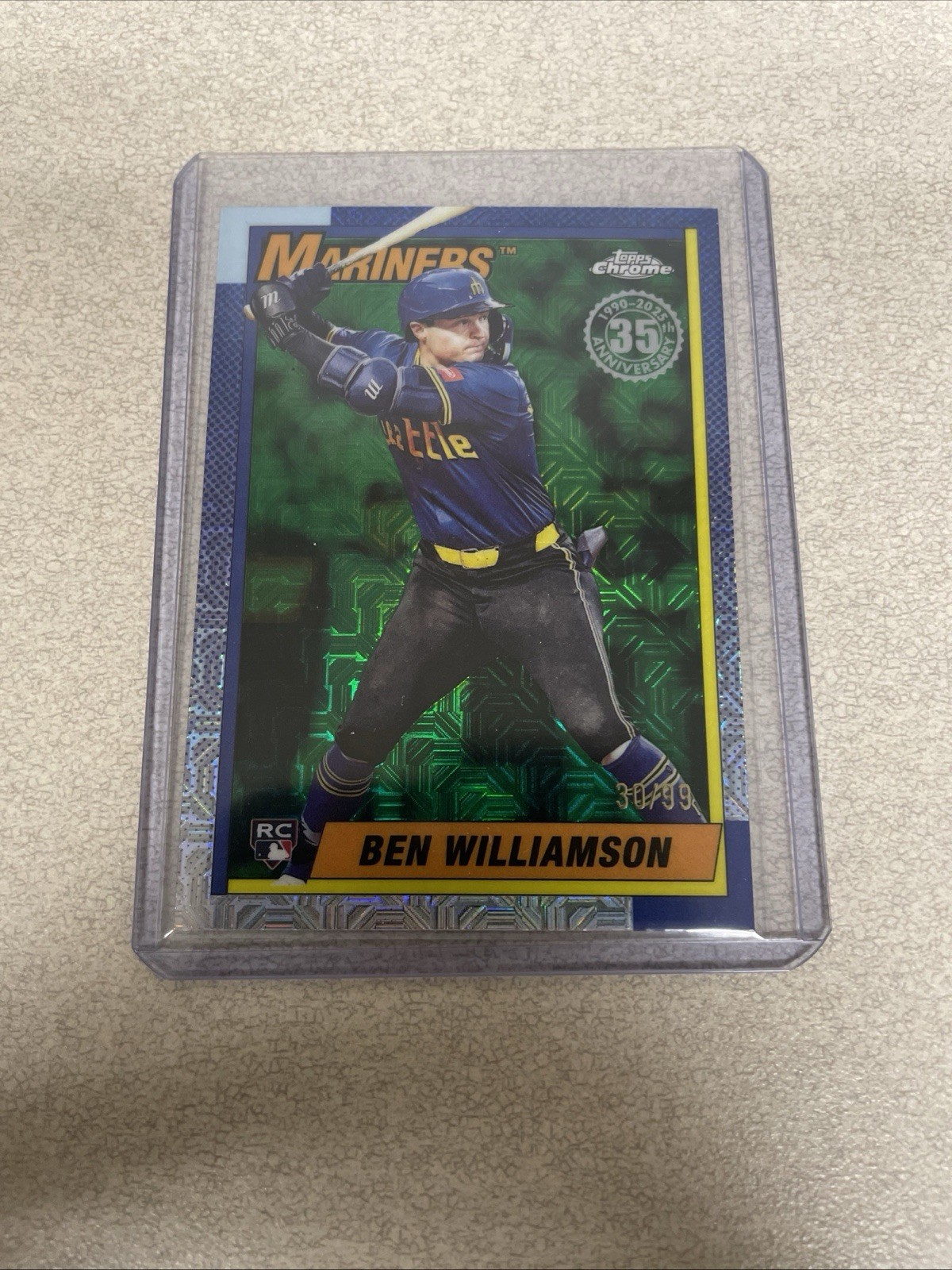 2025 Topps Update Ben Williamson #U90C-10 1990 Silver Pack Green Refractor /99