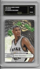 1997 WHEELS TIM DUNCAN ROOKIE THUNDER SHOOTING STARS PROMO CARD P1 GMA AUTHENTIC. rookie card picture