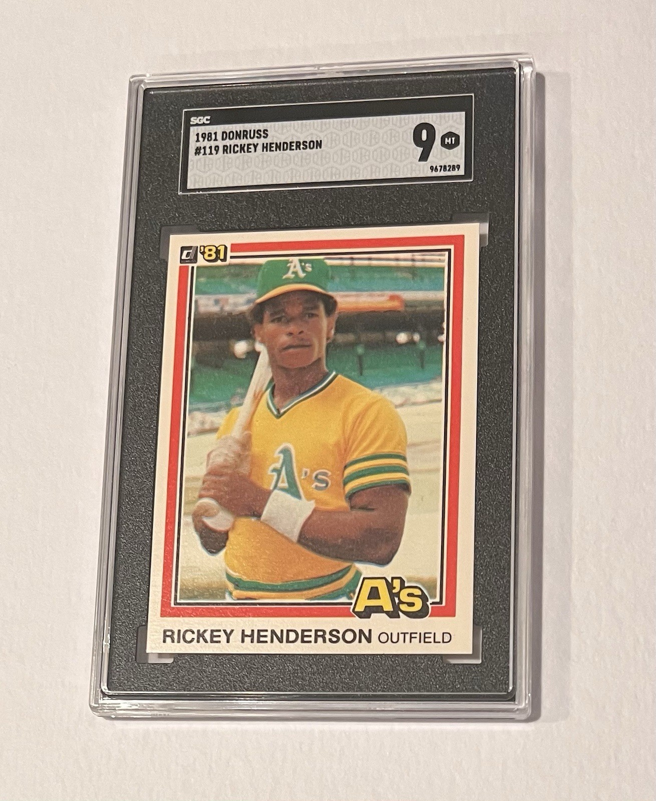 1981 Donruss #119 Rickey Henderson Athletics A's HOF SGC 9 MT Mint