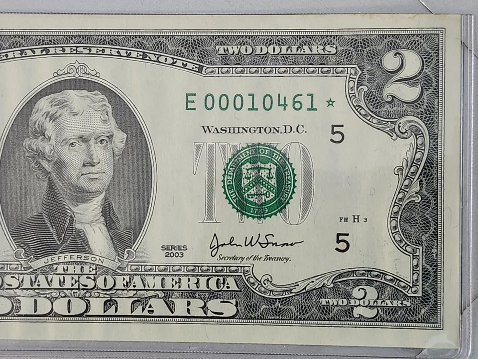 2003 $2 BEP STAR NOTE RICHMOND DISTRICT "ONLY" 16k PRINTED E00010461* - Image 4 of 4