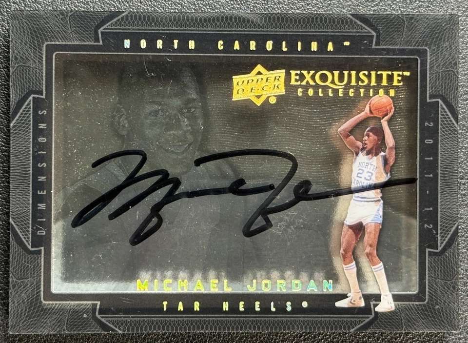MICHAEL JORDAN 2011-12 CUBIERTA SUPERIOR EXQUISITA #D-JN DIMENSIONES AUTÓGRAFO SIN CIRCULAR