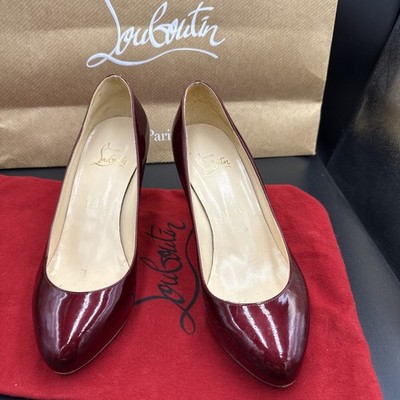 Christian Louboutin Declic 90 Burgund Lack Stiletto Heels UK 3,5 EU 36,5