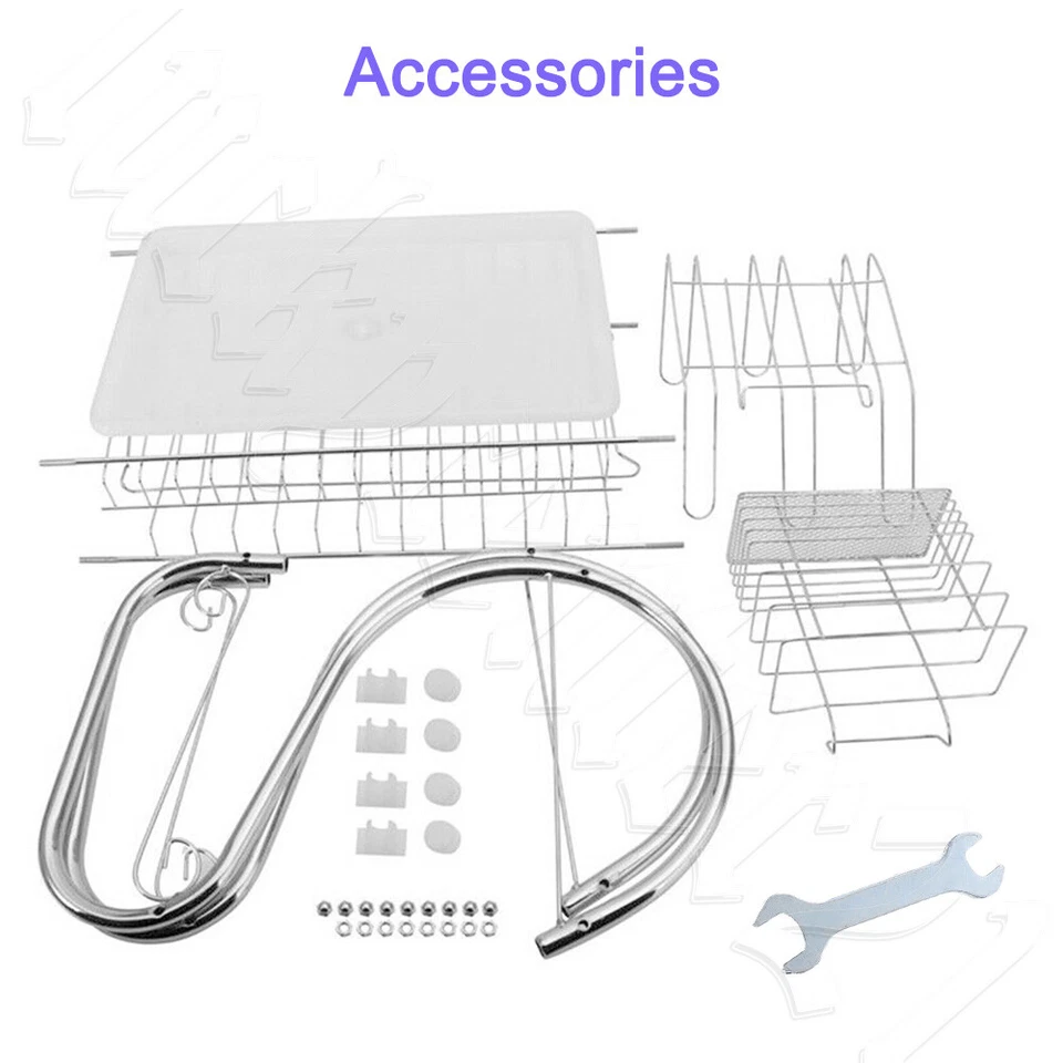 2 tier Dish Drying Rack Drainer Cup Plate Holder Cutlery Tray Kitchen Organizer - image 3 of 4
