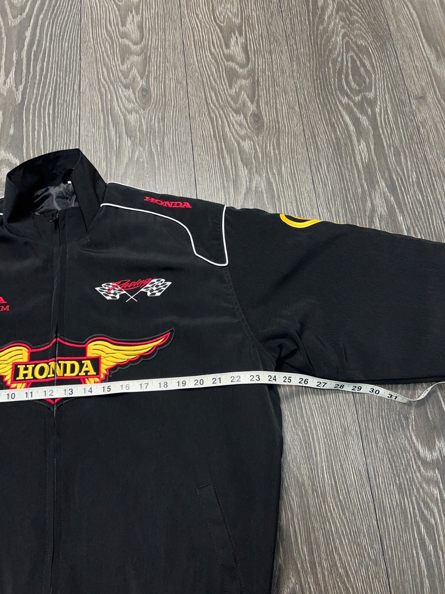 Vintage Mens Honda Sport Team Racing Gold Wing Embroidery