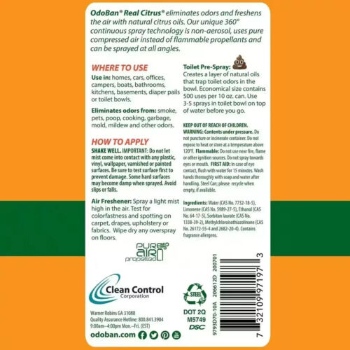 10 oz. Orange Citrus Air Freshener Spray - Natural Room Deodorizer (2-Pack) - Picture 2 of 4