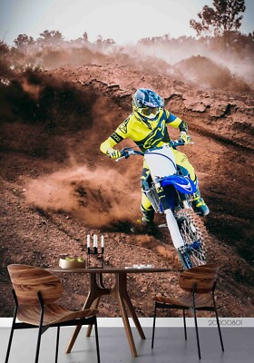 3D Stunt Motorcycle Wallpaper Wall Mural Removable Self-adhesive Sticker223