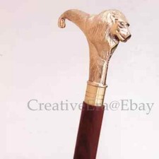 Lot Of 4 Vintage Brass Lion Handle Walking Cane 36" For Men  Father, X-mas