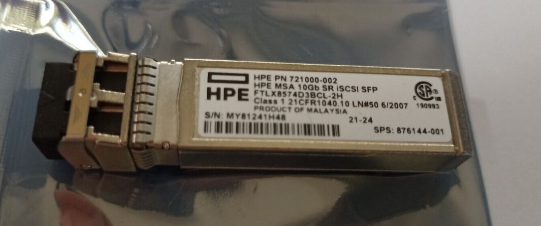 HP C8R25B 721000-002 876144-001 MSA 2040 10Gb SW iSCSI SFP+SR 1