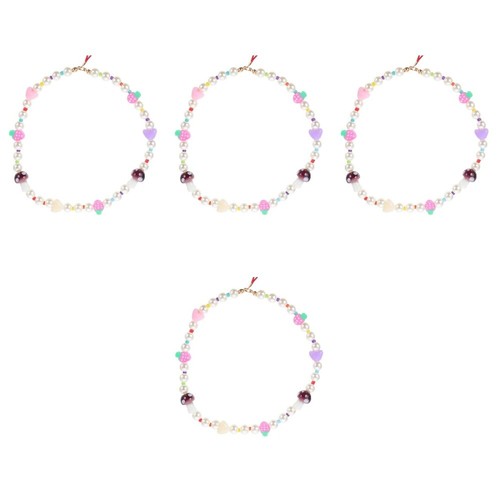 4 Count Nachahmung Perlen Handy Kette Telefon Charms Telefondekore - Afbeelding 8 van 12