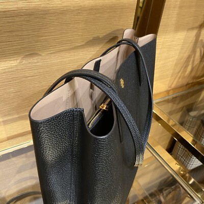 Tory Burch 170471 Blake Center Zip Tote Pebble Leather Black/Devon