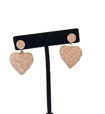 925 sterling silver crystal heart earrings