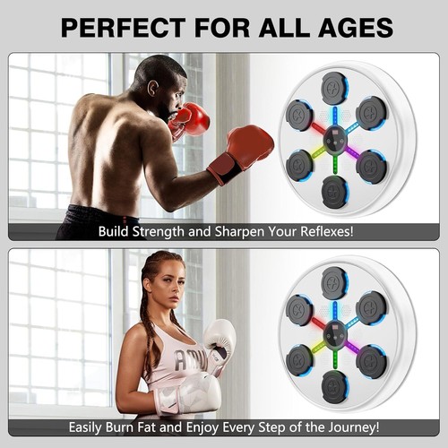 2025 Smart Bluetooth Music Boxing Machine - Wall Mount Trainer w/Gloves - Picture 35 of 36