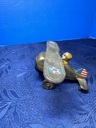 VINTAGE LOUIS MARX TIN WIND UP LOOPING ROLL OVER AIRPLANE - Picture 5 of 8