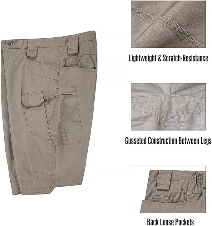 Pantalones Cortos Tácticos Para Hombre Pantalones Cortos de Carga Exterior Impermeables Senderismo Pesca Pista Pantalones Cortos Foto 4 de 4