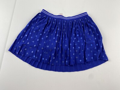 JUSTICE Kids Girl's Size 6 Skirt Polka Dots Blue Pleated