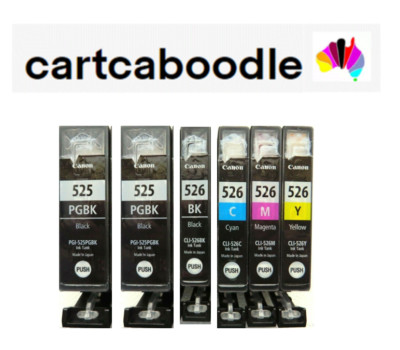 6x Non-OEM Ink PGI-525 CLI-526 With Grey For Canon MG6150 MG6250 MG8150