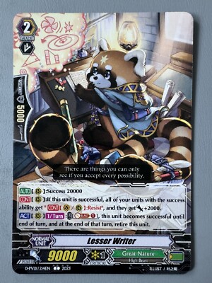 CARDFIGHT VANGUARD LESSER WRITER (GREAT NATURE GRADE 2) D-PV01/214EN C