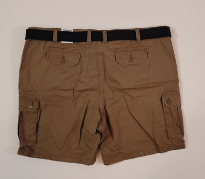 Sonoma Mens Big Tall Belted Cargo Shorts Shitake Brown Size 48 NEW $60