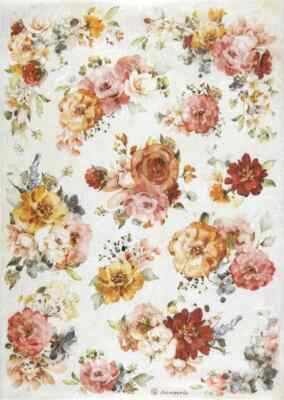 Stamperia Reispapier A4 Garden of Promises Blumen Textur DFSA4692