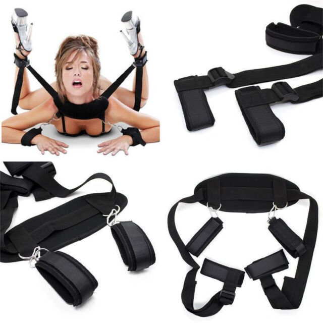 Under Bed Bondage Set Ankle Cuffs Restraint Rope Kit Handcuffs System 