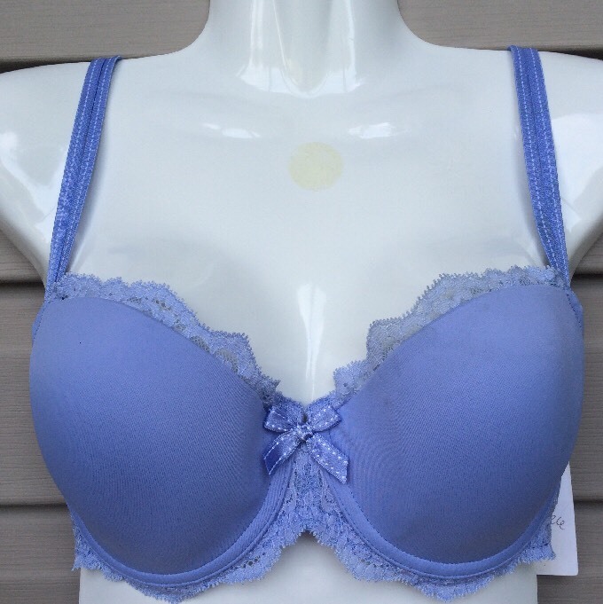 CHANTELLE RIVE GAUCHA UNDERWIRE T-SHIRT BRA #3086 BLUE LACE SIZE 32 DD NEW! $82