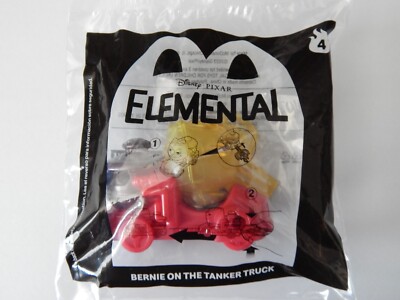 MCDONALDS HAPPY MEAL TOY #4 ELEMENTAL BERNIE ON THE TANKER TRUCK DISNEY PIXAR