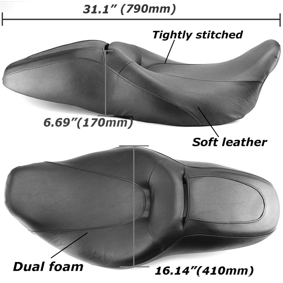 Rider Driver Passenger Seat For Harley Touring Street Glide FLHX Road King FLHR - Imagem 4 de 4