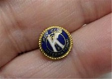 Kiwanis Key Club International Gold Plated Service Pin Vintage Tiny Round 3/8"