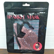 NEW PInk ADULT SEQUIN FACE MASK, SPARKLE MASK, EXQUISITE LOVELY LOOK