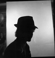 Vintage Negative B&W Med Format 1970's Yearbook Photo Teen Boy Silhouette #59