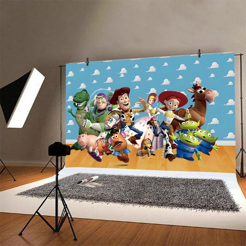 Toy Story Backdrop Happy Birthday Party Decorations Sky Clouds Photo Background - image 4 of 4