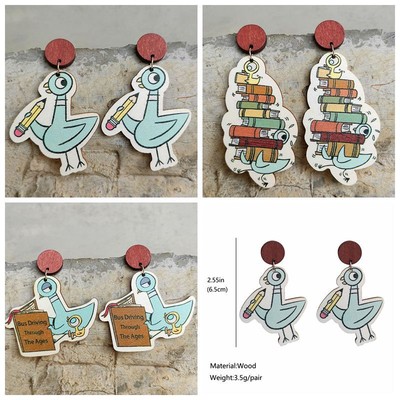 The pigeon Earrings for Teachers Educator Children Book