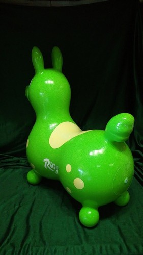 GYMNIC RACIN RODY BOUNCY HORSE GREEN AND YELLOW EXERCISE AND FUN FOR CHILDREN - Picture 4 of 6